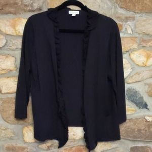 Charter club black open front cardigan